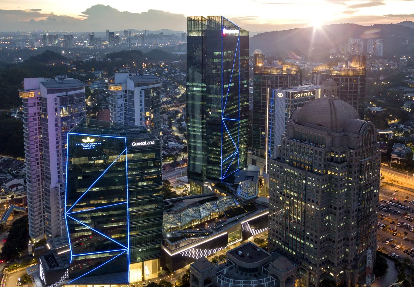 Damansara City developer image of the DC Residensi towers at dusk